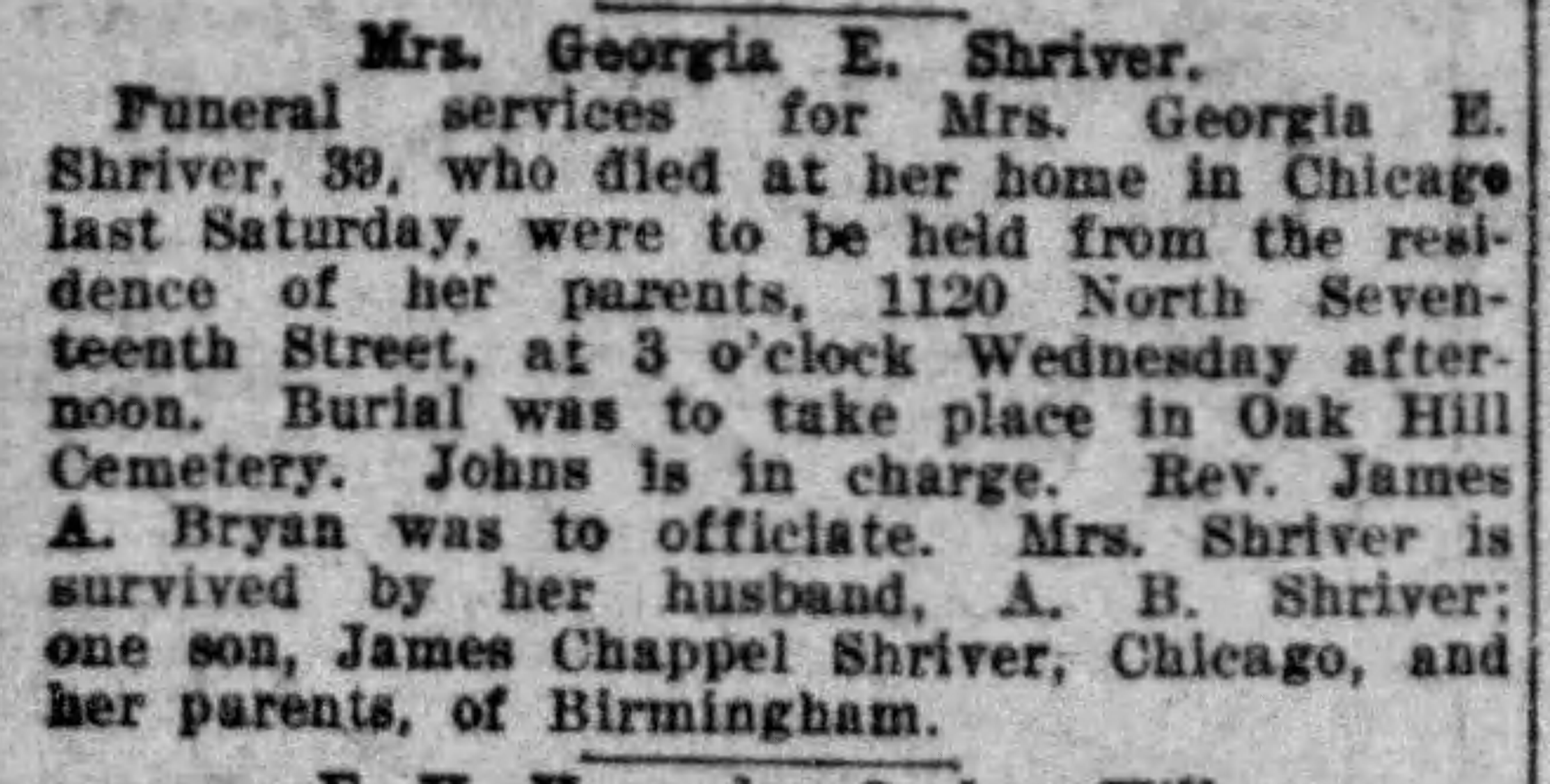 Georgia E. Shriver obituary